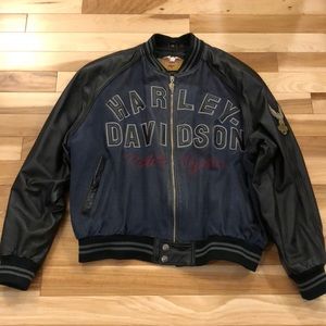 Harley Davidson denim/leather motorcycle jacket